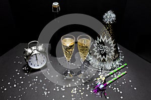 New YearÃ¢â¬â¢s Eve Champagne With Party Items, High Vantage Point photo